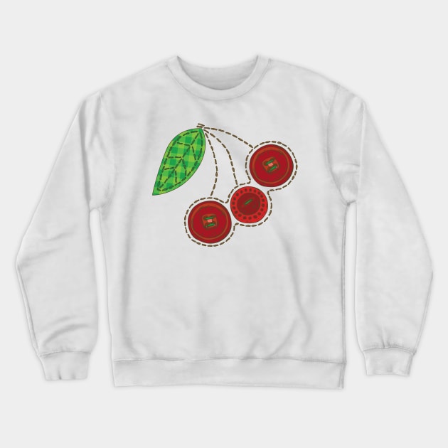 Patchwork Cherry Crewneck Sweatshirt by deepfuze